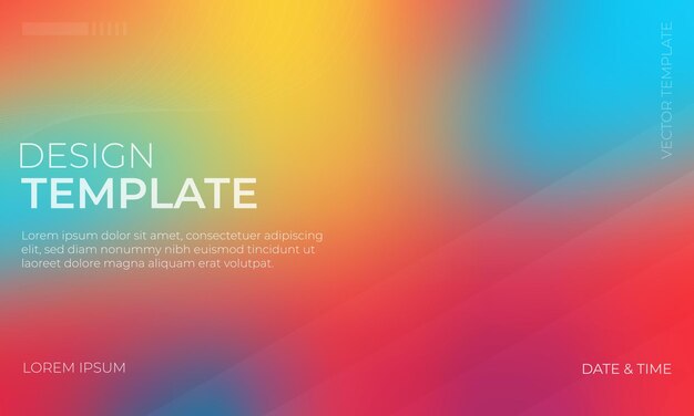 Conception créative de texture graineuse de gradient vectoriel rouge jaune et cyan
