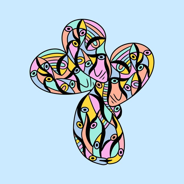 conception créative unique abstrait coloré multicolore cubisme surréalisme style oeuvre vecteur premium