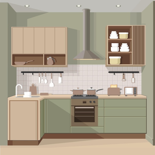 Conception de cuisine minimaliste moderne