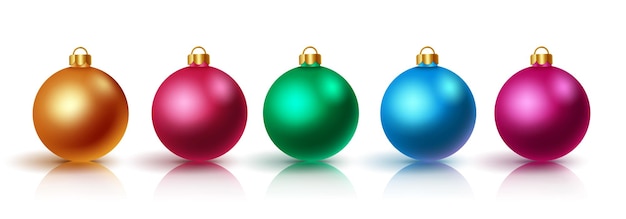 Conception de décor vectoriel de boules de Noël. Décoration de boule de Noël sur fond blanc pour les vacances de Noël.