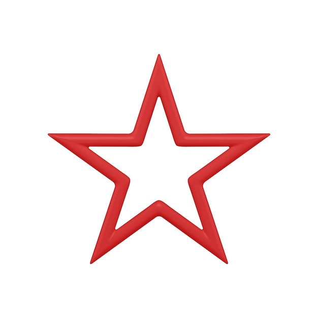Conception décorative simple festive d'étoile métallique rouge pour l'illustration vectorielle réaliste de modèle de réussite de réalisation. Symbole ornemental brillant à cinq branches pour la célébration des vacances, arbre de Noël isolé