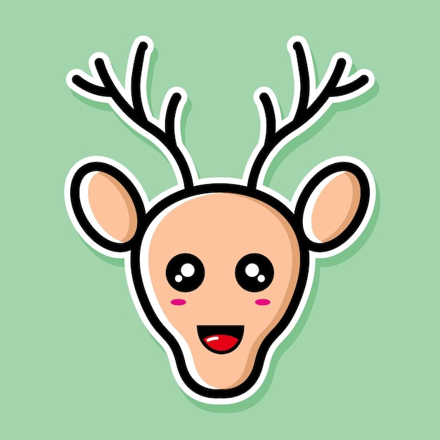 Vecteur conception de dessin animé de cerf mignon