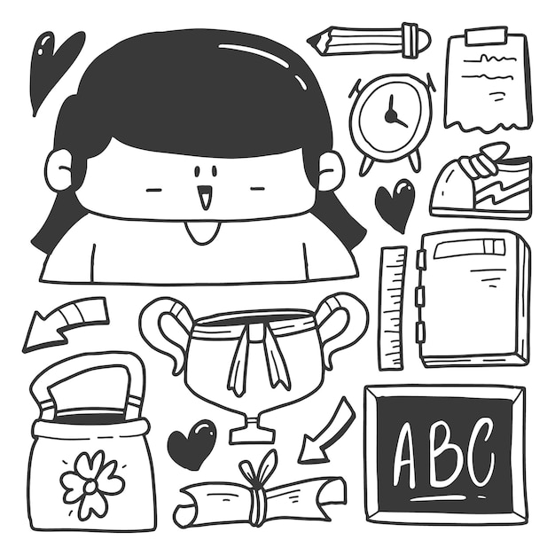 conception de dessin animé doodle scolaire dessiné à la main
