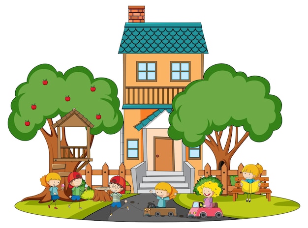 Conception de dessin animé maison Doodle