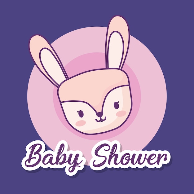 Conception De Douche De Bébé Avec Lapin Mignon