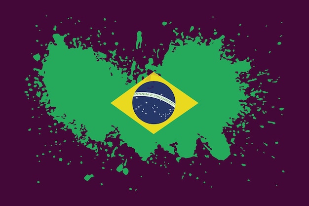 Conception De Drapeau Brésilien De Style Abstrait Fête De L'indépendance Du Brésil
