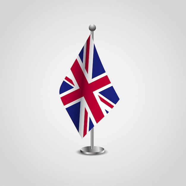 Conception de drapeau britannique avec le vecteur de stand de drapeau