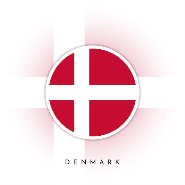 Conception de drapeau rond du Danemark