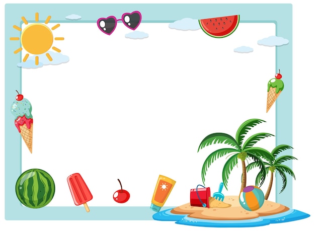 Vecteur conception du cadre de vacances de sunny beach