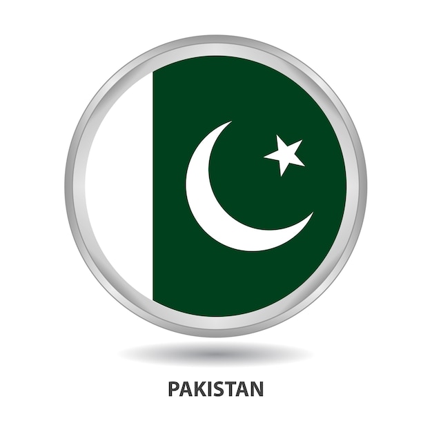 Vecteur la conception du drapeau rond du pakistan est utilisée comme insigne, bouton, icône, peinture murale