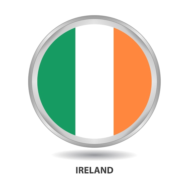 La conception du drapeau rond d'Irlande est utilisée comme insigne, bouton, icône, peinture murale