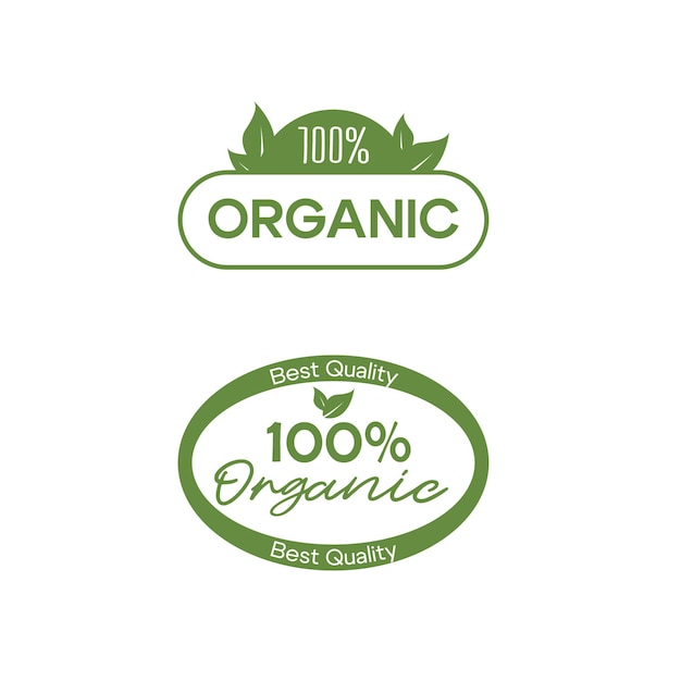 Vecteur conception du logo 100% biologique