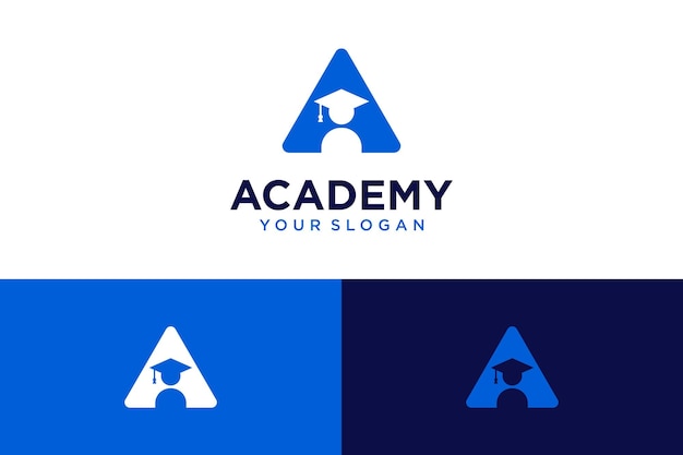 Conception Du Logo De L'académie Avec Toge Et Triangle