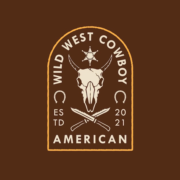 Conception Du Logo American Wild West Cowboy