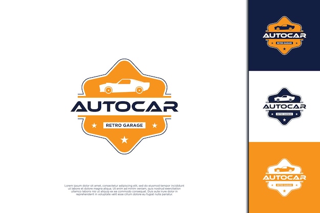 Conception du logo de l'automobile rétro