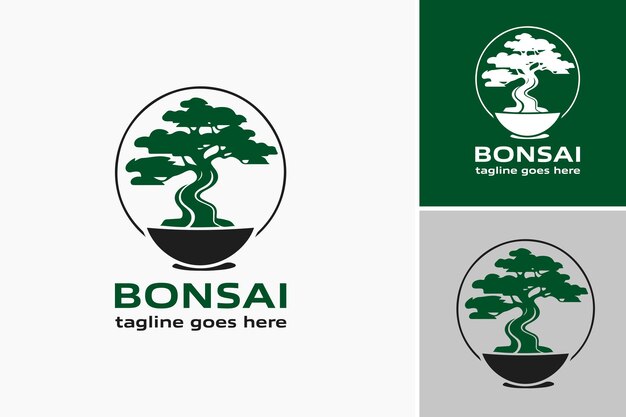 Vecteur la conception du logo bonsai fait référence à un élément de conception qui intègre des éléments de bonsaïs.