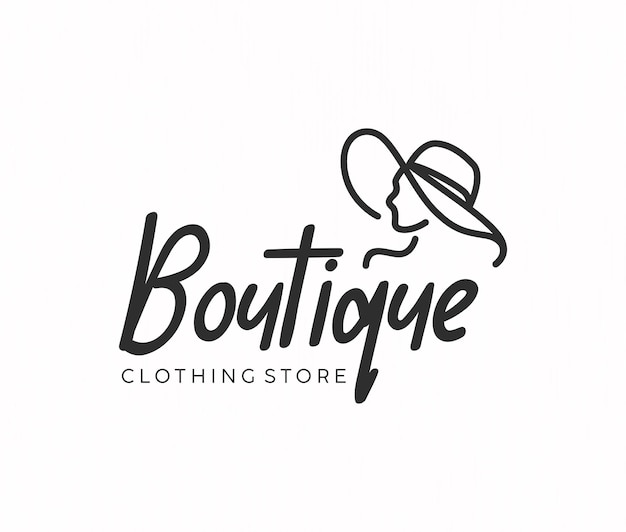 Vecteur conception du logo d'une boutique de vêtements minimale