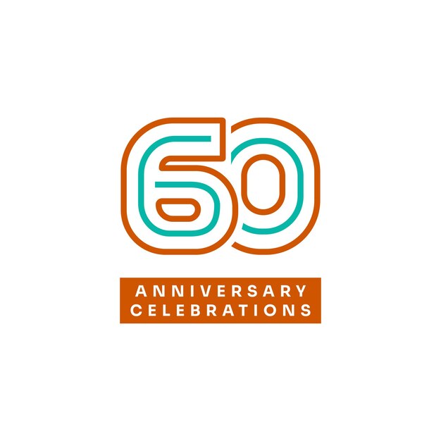 Vecteur conception du logo des célébrations du 60e anniversaire