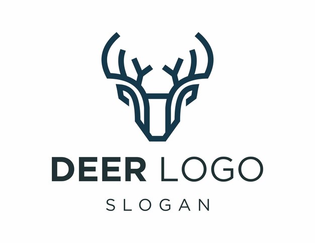 La conception du logo de cerf créée à l'aide de l'application Corel Draw 2018 avec un fond blanc