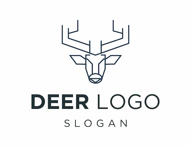 La conception du logo de cerf créée à l'aide de l'application Corel Draw 2018 avec un fond blanc