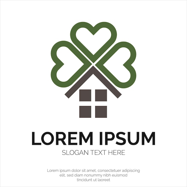 Vecteur conception du logo clover leaf et home