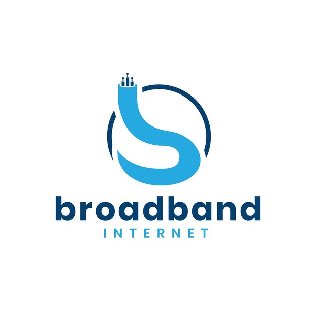 Conception Du Logo De La Connexion Internet à Large Bande Marque De Lettre B Monogramme