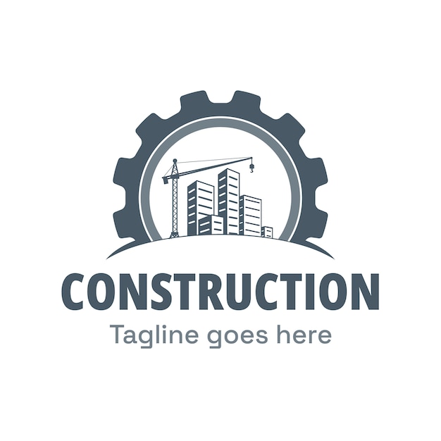 Vecteur conception du logo de la construction