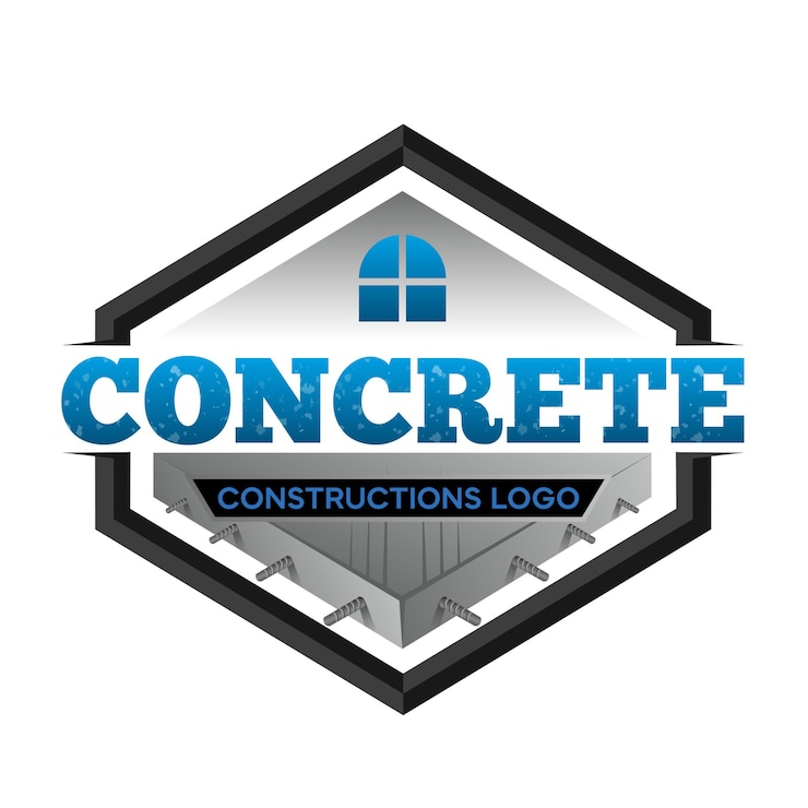 Vecteur conception du logo de la dalle de béton et de la construction
