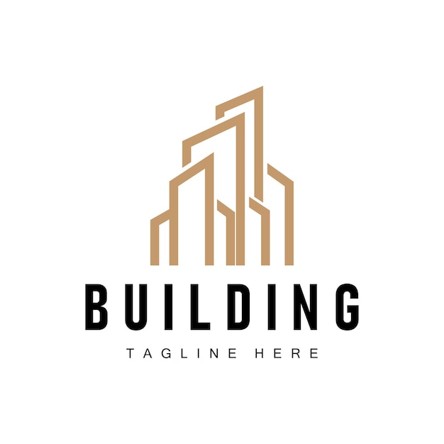 Conception du logo du bâtiment de la ville moderne Architecture urbaine luxueuse et simple