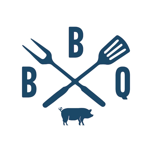 Vecteur conception du logo du bbq