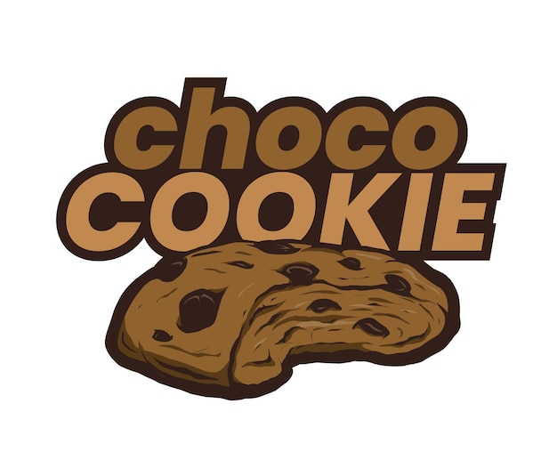 Vecteur conception du logo du biscuit au chocolat