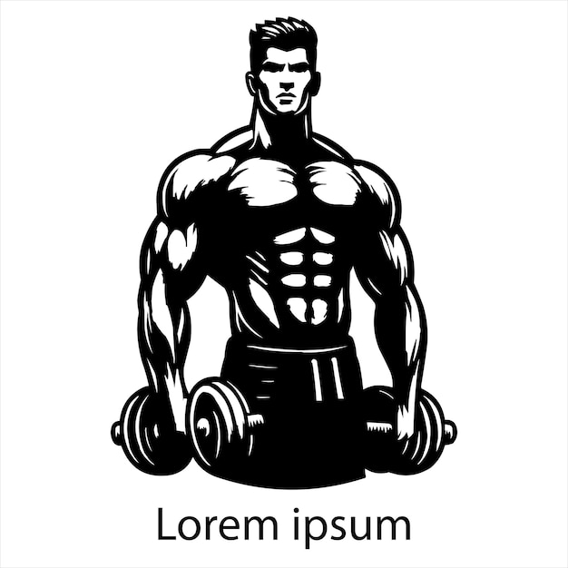 Conception du logo du bodybuilding et du sport de gymnastique
