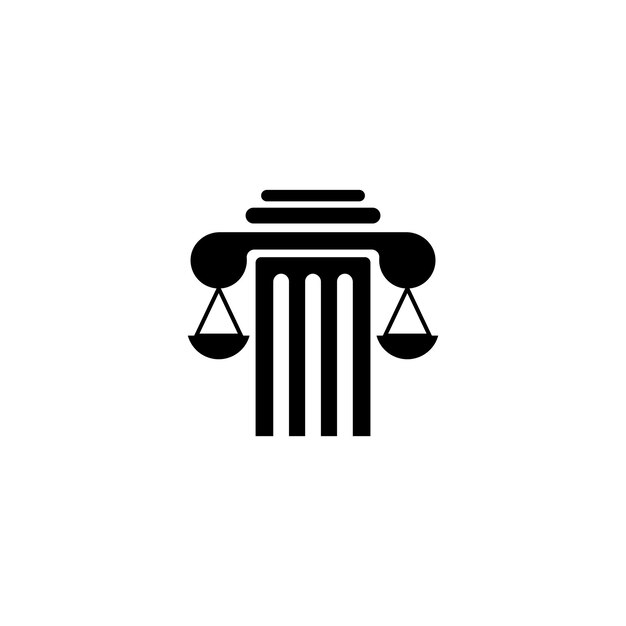 Conception Du Logo Du Cabinet D'avocats Pillar Illustration Vectorielle Avec Conception De Couleur Noire