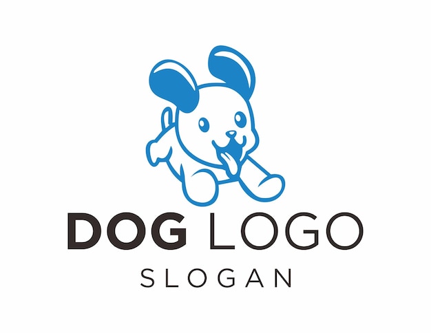 Vecteur la conception du logo du chien créée à l'aide de l'application corel draw 2018 sur un fond blanc