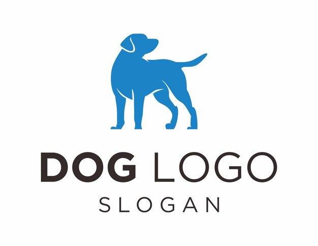 La conception du logo du chien créée à l'aide de l'application Corel Draw 2018 sur un fond blanc