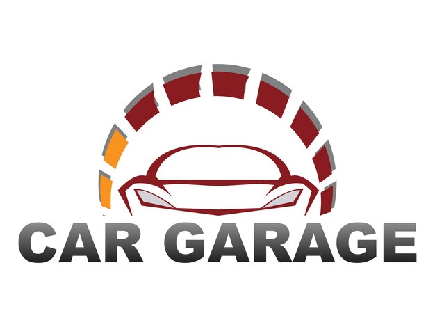 Vecteur conception du logo du garage premium