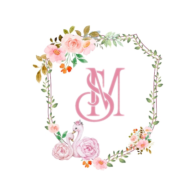 Vecteur conception du logo du monogramme de mariage