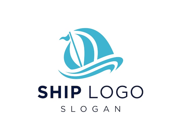 Vecteur la conception du logo du navire créée à l'aide de l'application corel draw 2018 avec un fond blanc