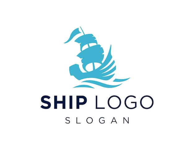 Vecteur la conception du logo du navire créée à l'aide de l'application corel draw 2018 avec un fond blanc