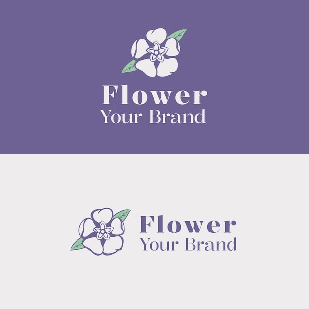 Vecteur conception du logo du spa de fleurs calmes