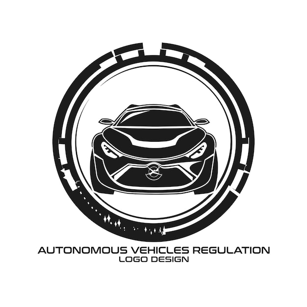 Vecteur conception du logo du vecteur de réglementation des véhicules autonomes