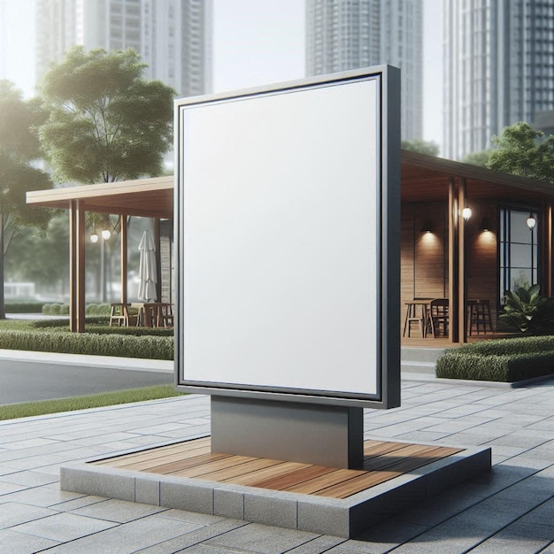 Conception du logo d'une enseigne commerciale blanche en plein air
