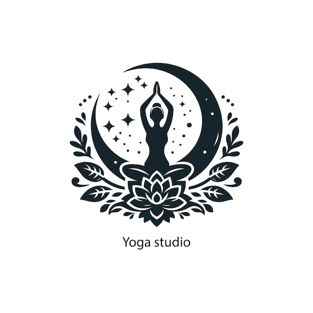 Vecteur et la conception du logo d'exercice pour le studio de yoga