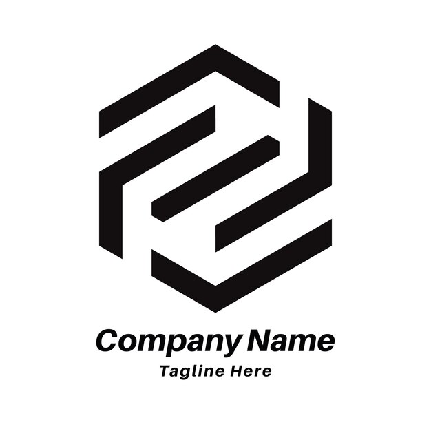 Conception du logo en forme de polygone de la lettre F