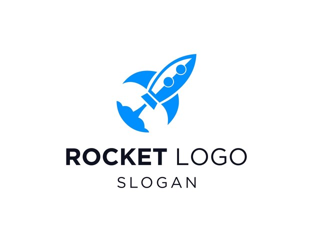 La conception du logo de la fusée créée à l'aide de l'application Corel Draw 2018 avec un fond blanc