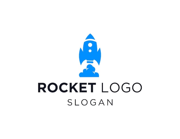 La conception du logo de la fusée créée à l'aide de l'application Corel Draw 2018 avec un fond blanc