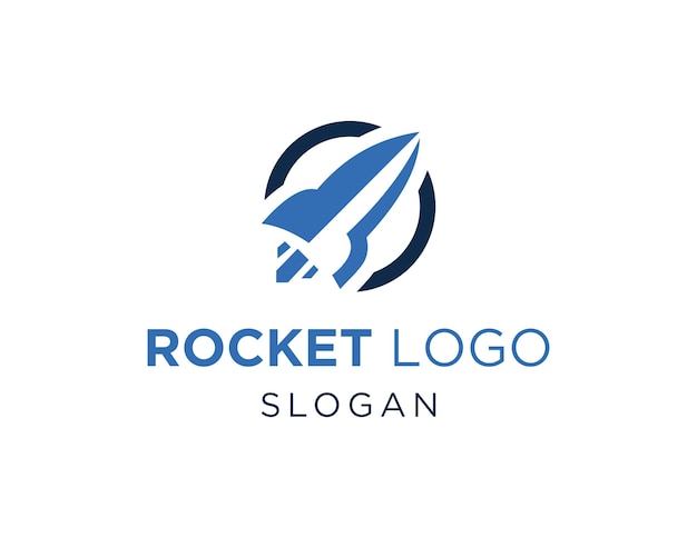 La conception du logo de la fusée créée à l'aide de l'application Corel Draw 2018 avec un fond blanc