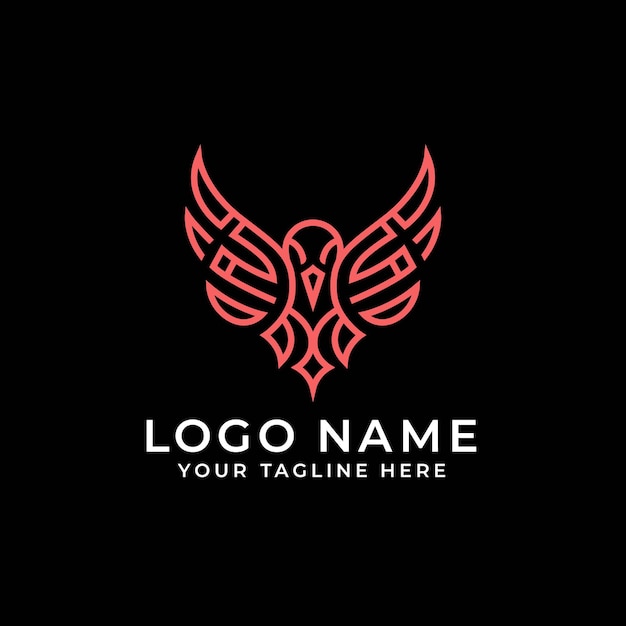 Conception du logo géométrique de l'oiseau