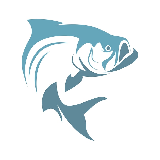 Conception du logo de l'icône du poisson