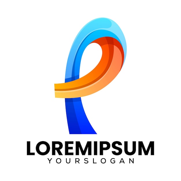 conception du logo de l'icône de la lettre P colorée
